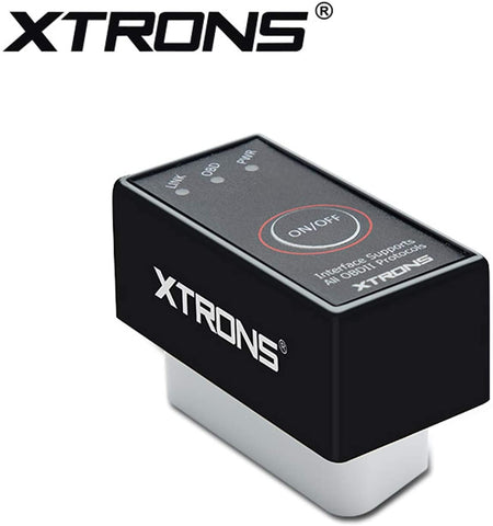 XTRONS Wireless Bluetooth OBD2 II Car Auto Diagnostic Scanner Tool Car Code Reader Check Engine with ON/OFF Switch for Android Car Stereo Phone