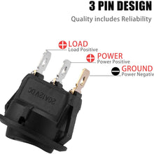 JUSTTOP 5pcs 12V 20A Round Toggle Switch, 3 Pin Control Switch with Blue LED Light for Car or Boat