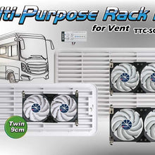 Bundle with Magnet Dust Cover 120mm 4 pack TITAN 12V DC Double Rack Mount Ventilation Cooling fan for Fridge Vent Bundle with Magnet Dust Cover