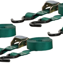 CURT 83016 1-Inch x 16-Foot Dark Green Nylon Cargo Straps, 900 lbs. Break Strength, 4-Pack