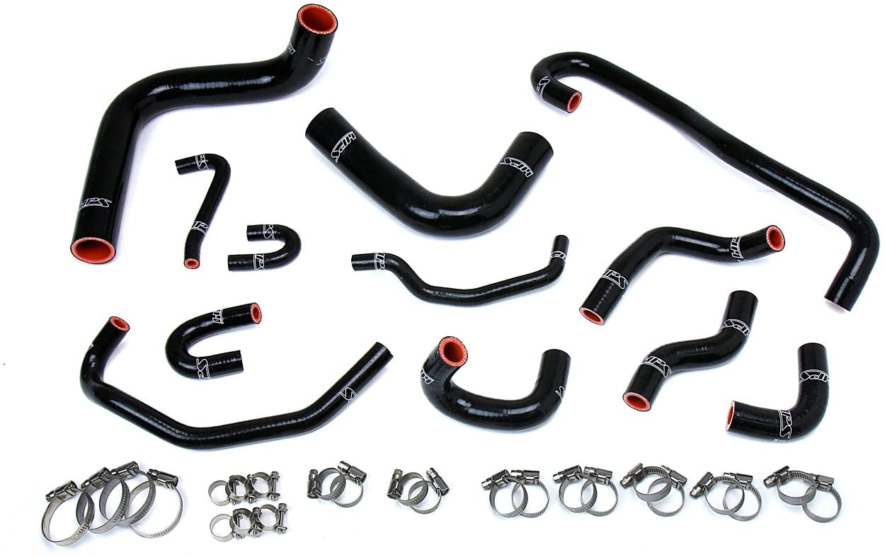 HPS 57-1656-BLK Black Silicone Radiator and Heater Hose Kit Coolant