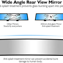 ELUTO Wide Angle Rear View Mirror Car Rear View Mirror Universal Convex Curve Rear View Mirror Clip on Original Mirror 12'' (305mm) for Cars SUV Trucks