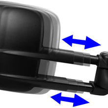 Right Side Black Manual Telescoping Folding Rear View Side Towing Mirror Replacement for C/K Pickup C10 GMT400 88-02