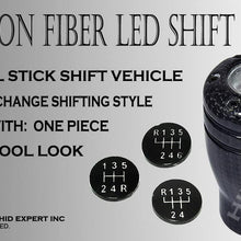 ICBEAMER Carbon Fiber Shift with Blue LED Light Knob 5 6 Speed Stick Manual Transmission Included 2 pcs CR2032 Battery