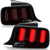 ACANII -For 2005-2009 Ford Mustang Smoked Lens w/Red LED Tube Sequential Signal Rear Tail Lights Brake Lamps Assembly