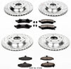 Power Stop K1528 Front & Rear Brake Kit with Drilled/Slotted Brake Rotors and Z23 Evolution Ceramic Brake Pads