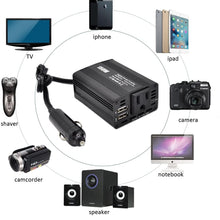 Car Power Inverter Car Charger 150W DC 12V to 110v AC Car Inverter with 3.1A Dual USB Charger (Black)