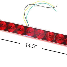 iJDMTOY 15-Inch Truck Trailer Tailgate Red LED ID Light Bar Compatible With Chevrolet Dodge Ford GMC Nissan Toyota etc, Functions as Tail Light, Brake Lamp & Turn Signal Lights, Dark Red Lens