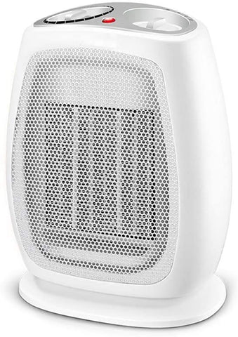 Zyyqt Fan Heaters, PTC Ceramic Hot & Cool PTC Heater Quiet Portable Desk Heater with Fan, Tip-Over and Overheat Protection, 3s Quick Heating with Oscillation (Color : White)