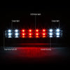 Tinted Dual Row LED 3rd Tail Brake Light Cargo Lamp Replacement for Ford F250 F350 Super Duty 99-16 Mazda B-Series 94-10