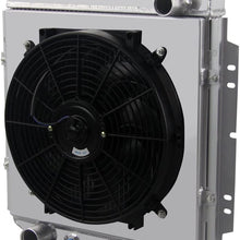 OzCoolingParts 3 Row Core All Aluminum Radiator + 14" Fan w/Shroud(Cover) for 1960-1966 61 62 63 64 65 Ford Mustang/Falcon/Ranchero, 1924 Mercury Comet