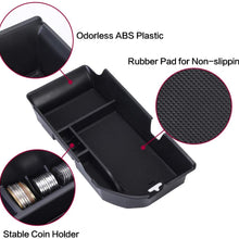 QianBao Compatible with Center Console Organizer Insert ABS Black Materials Tray Armrest Storage Box for Toyota Camry 2018 2019