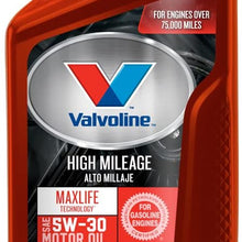 Valvoline VV155 MaxLife SAE 5W-30 High Mileage Motor Oil - 1 Quart Bottle (Case of 12)