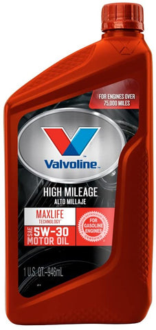 Valvoline VV155 MaxLife SAE 5W-30 High Mileage Motor Oil - 1 Quart Bottle (Case of 12)