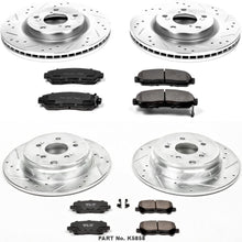 Power Stop K5858 Front & Rear Brake Kit with Drilled/Slotted Brake Rotors and Z23 Evolution Ceramic Brake Pads