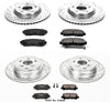 Power Stop K5858 Front & Rear Brake Kit with Drilled/Slotted Brake Rotors and Z23 Evolution Ceramic Brake Pads