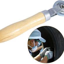 Suuonee Bearing Roller Tire,Wooden Handle Repair Tube Stitch Puncture Patch Tyre Roller Bearing Tool Kit