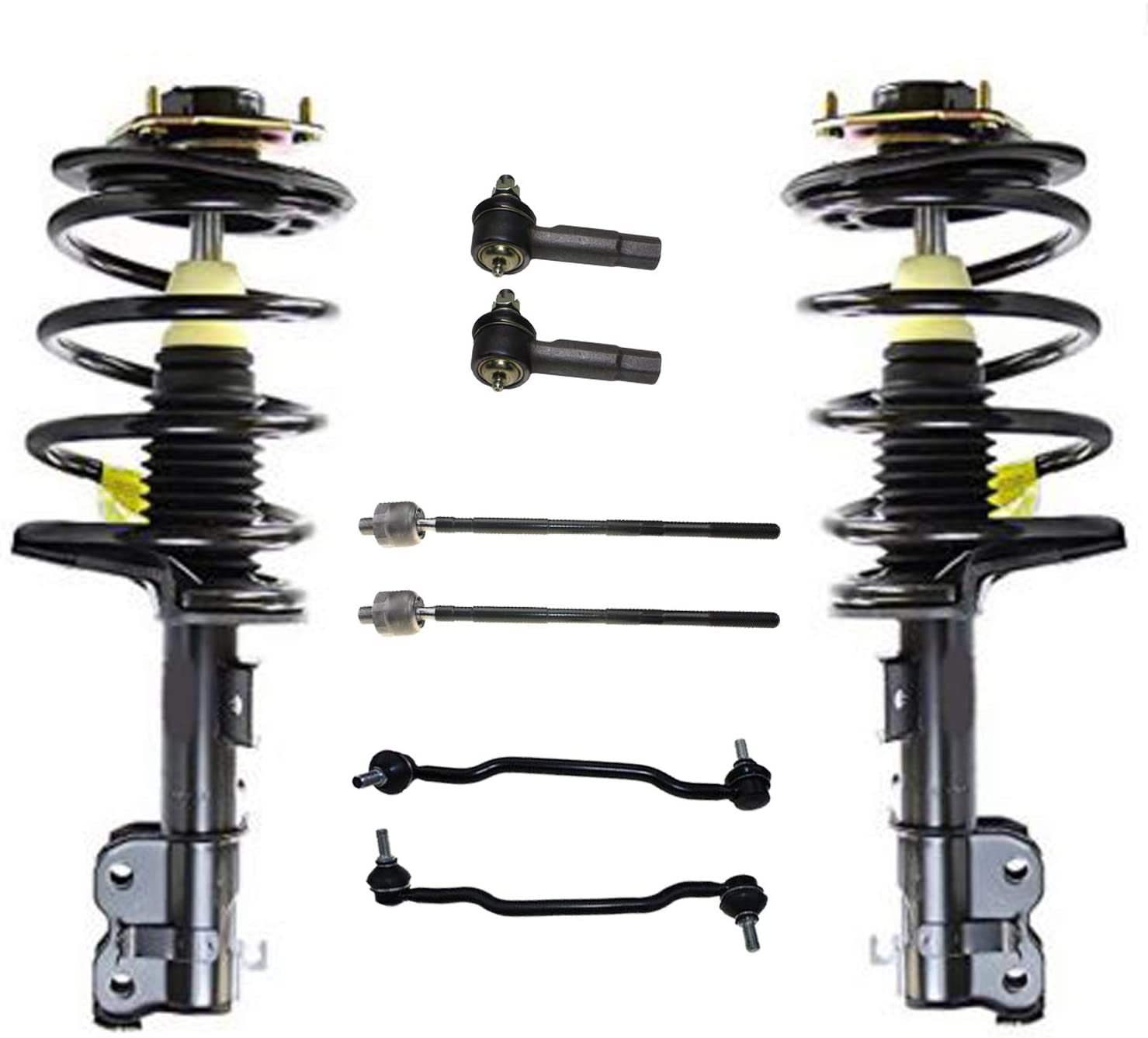Detroit Axle Front Struts + Sway Bar Links + Inner & Outer Tie Rods Replacement for 2004-2008 Nissan Maxima - 8pc Set