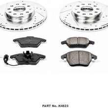 Power Stop K4623 Front Brake Kit with Drilled/Slotted Brake Rotors and Z23 Evolution Ceramic Brake Pads