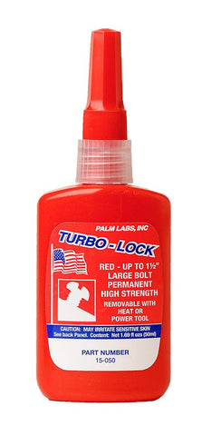 Turbo-Lock 15-050 (Loctite 277) Red Threadlocker - Permanent High Strength for Large Threads - 50mL Bottles - Case of 10