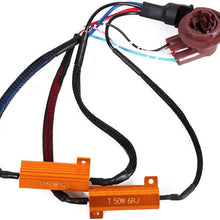 FOORDAY 50W 6ohm 3157B Double Resistance Line Led Load Resistors Connector for Turn Signal Bulb DRL LED Canbus Decoder (2 Pcs)