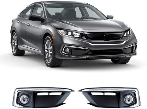 Concept Fog Lights for 2019 2020 Honda Civic Chrome Fog Lights Lamps Assembly Set L&R Side