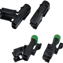 MUYI 10 Kit 2 Pin Way Waterproof Electrical Connector 2.5mm Series Terminals Quick Locking Wire Harness Sockets
