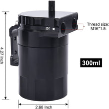 EVIL ENERGY Baffled Oil Catch Can,Oil Separator Catch Can with Breather Filter 300ml Universal Aluminum