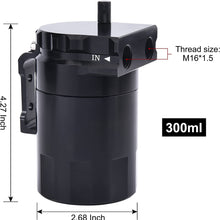 EVIL ENERGY Baffled Oil Catch Can,Oil Separator Catch Can with Breather Filter 300ml Universal Aluminum