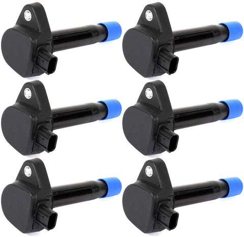 ROADFAR Pack of 6 Ignition Coils Fit for Acura MDX/RDX/RL/TL/TSX/ZDX Honda Accord/Accord Crosstour/Crosstour/Odyssey/Pilot/Ridgeline 2008-2015 Equivalent with OE: 1788379