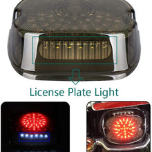 Upgraded Harley LED Tail Lights with Turn Signal Brake Driving Lights, Lay Down Led License Plate Tail Lamp for Harley Davidson Sportster FLST Electra Glides Road Glides 2002-2010 Dynas, Black 1PCS
