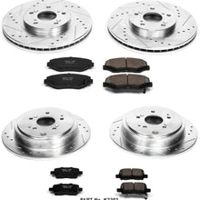 Power Stop K2303 Front & Rear Brake Kit with Drilled/Slotted Brake Rotors and Z23 Evolution Ceramic Brake Pads