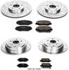 Power Stop K2303 Front & Rear Brake Kit with Drilled/Slotted Brake Rotors and Z23 Evolution Ceramic Brake Pads