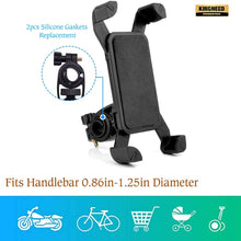 kingneed Bike Scooter Phone Mount Universal Bicycle Cell Phone 4''-8'' Display Stand Holder Anti Shake and Stable Cradle Clamp with 360° Rotation for iPhone Android GPS