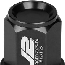 J2 Engineering LN-T7-024-125-RD 20Pcs M12 x 1.25 7075-T6 Aluminum 35mm Close-End Lug Nut w/Socket Adapter (Red)