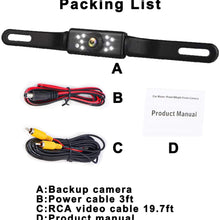 Backup Camera for Car Pickup Trucks SUVs Vans RVs License Plate Rearview Camera 9 LED Night Vision Parking Camera