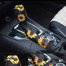 Ranxizy Sunflower Auto Gear Shift Knob Cover+Handbrake Cover Set Washable Neoprene Cloth