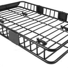 KCHEX 64" Universal Black Roof Rack Cargo Carrier w/with Extension Luggage Hold Basket SUV