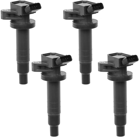 Ignition Coil Pack Set of 4Pcs Replacement for 1.8L L4 Toyota Corolla Matrix Chevrolet Prizm & More Replaces# 9008019015, 9008019019, 9091902239