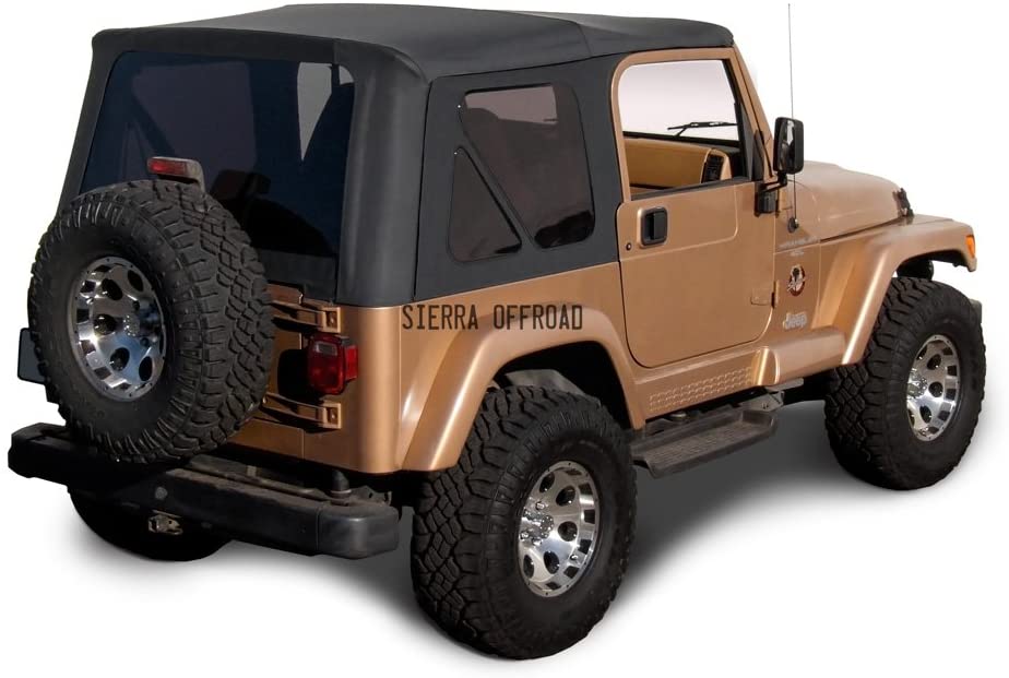 Sierra Offroad Jeep Wrangler TJ (1997-2006) Factory Style Soft Top with Tinted Windows, without Upper Doors (Denim Black)