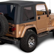 Sierra Offroad Jeep Wrangler TJ (1997-2006) Factory Style Soft Top with Tinted Windows, without Upper Doors (Denim Black)