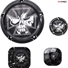 GUAIMI CNC Derby Timer Timing Engine Cover For Harley Dyna FLD Street Glide FLHTK FLHRS Fatboy FXSTB - Gothic Skull Cross