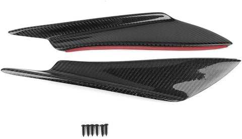IKON MOTORSPORTS | Front Canards Splitters Compatible With Most Vehicles | Universal V1 B Style 36CM Air Dam Chin Bodykit Spoiler Splitter Valance Canards CF Carbon Fiber Pair