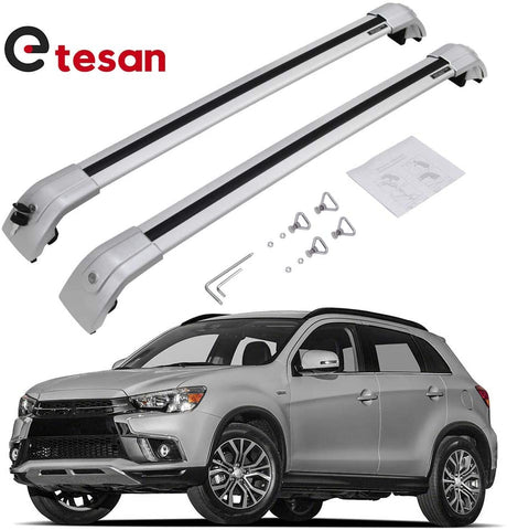 2 Pieces Cross Bars Fit for Mitsubishi Outlander Sport 2010-2021 Silver Cargo Baggage Luggage Roof Rack Crossbars