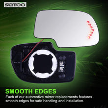 SCITOO Compatible fit for Exterior Mirror Replacement Glasses Driver Left Side Power Heated Signal 2003-2007 for Chevy Silverado Suburban for GMC Sierra Yukon Replacement Tow Mirror