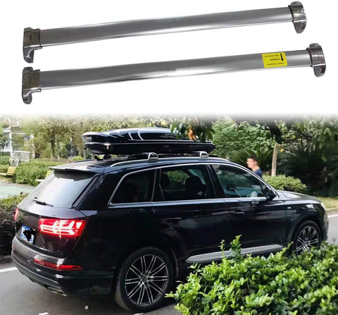 Lequer Stainless Steel Cross Bars Crossbars Fits for Audi Q7 2016-2021 Holder Baggage Carrier Luggage Roof Rack Rail