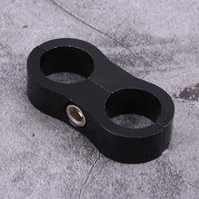 Terisass 2 Pcs AN10 Hose Separator Clamp Hose Fitting Adapter for Fuel Hose Bracket Aluminum Alloy Black Billet Fuel Hose Separator Universal (Black)