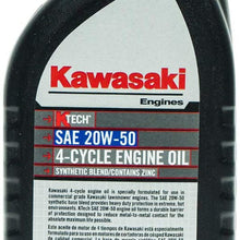 Kawasaki 12PK SAE 20W50 4-Cycle Engine Motor Oil OEM# 99969-6298 Quart Bottle