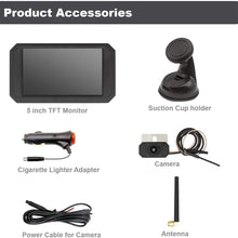 1080P Backup Camera and 5 inch Monitor Kit Digital Wireless Rear View Camera for Car SUV Truck RV Built-in Transmitter with Parking guidelines