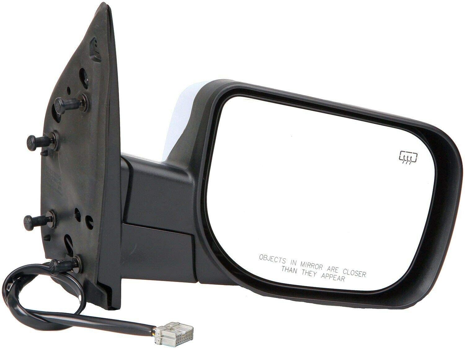 Dorman 955-1750 Passenger Side Power Door Mirror - Folding for Select Nissan Models, Black and Chrome